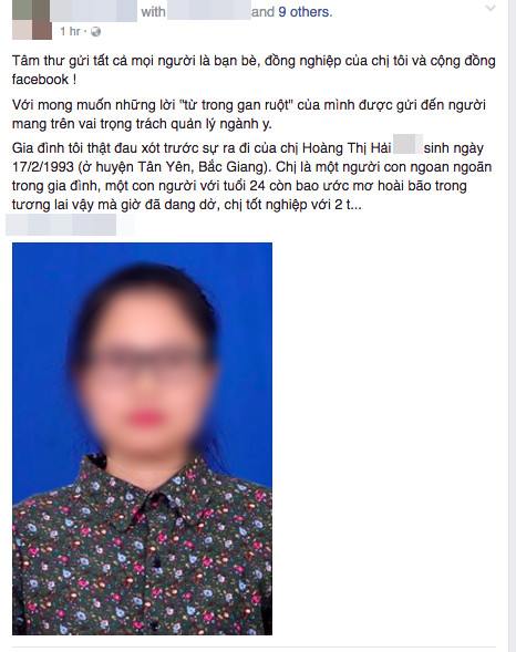 Đoạn chia sẻ trên trang cá nhân của tài khoản E.C.Y - suckhoe24hvn.info
