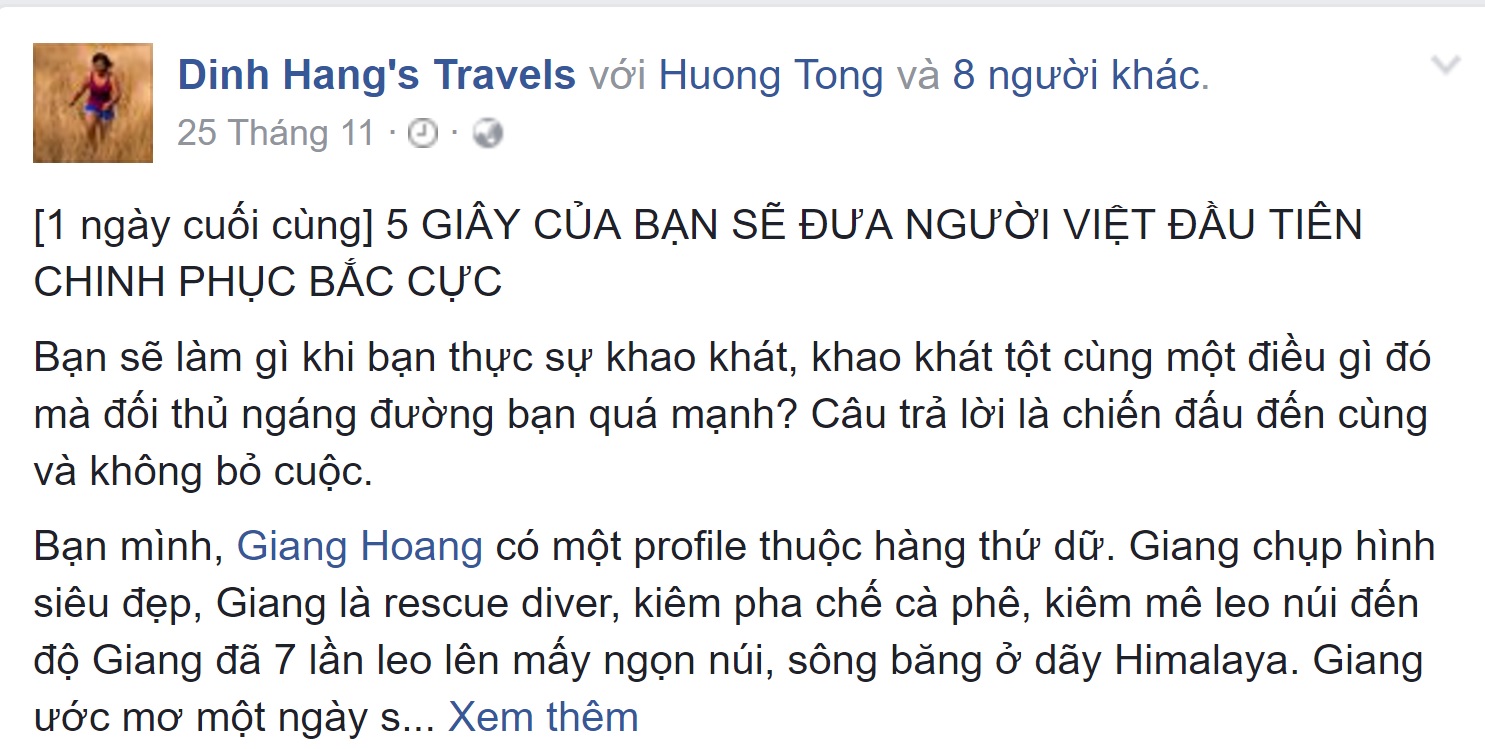 Chưa đầy 24 giờ nữa cổng bình chọn sẽ đóng, dân mạng hô hào vote cho Giang đến Bắc Cực - Ảnh 3. Chưa đầy 24 giờ nữa cổng bình chọn sẽ đóng, dân mạng hô hào vote cho Giang đến Bắc Cực - Ảnh 3.