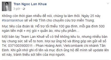 Các sao Việt cũng đang cùng chung tay giúp đỡ đồng bào lũ lụt miền Trung - Ảnh 7. Các sao Việt cũng đang cùng chung tay giúp đỡ đồng bào lũ lụt miền Trung - Ảnh 7.