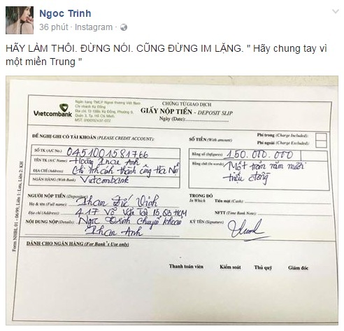 Các sao Việt cũng đang cùng chung tay giúp đỡ đồng bào lũ lụt miền Trung - Ảnh 1. Các sao Việt cũng đang cùng chung tay giúp đỡ đồng bào lũ lụt miền Trung - Ảnh 1.