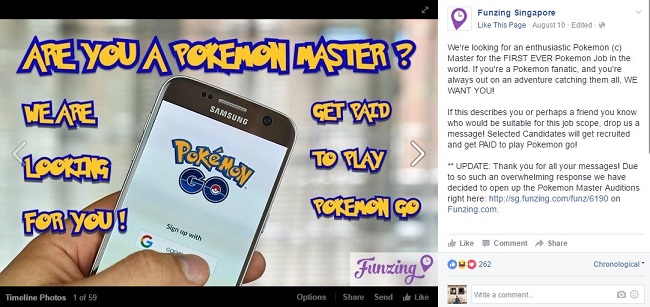 Chuyện thật tưởng đùa: Một công ty Singapore tuyển nhân viên chơi game Pokémon GO - Ảnh 1.