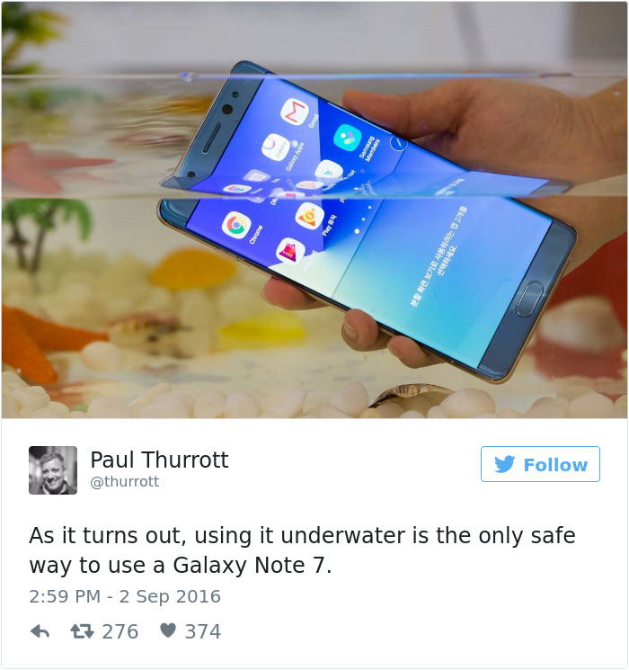 Ngàn lẻ một phản ứng éo le của cư dân mạng về Note7 khiến Samsung cũng phải méo mồm - Ảnh 8. Ngàn lẻ một phản ứng éo le của cư dân mạng về Note7 khiến Samsung cũng phải méo mồm - Ảnh 8.