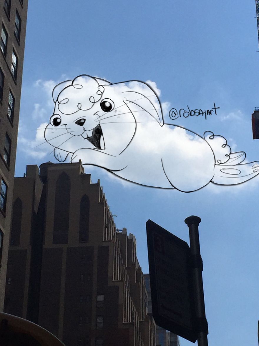 Họa sĩ vẽ tranh hoạt hình lên những đám mây - Ảnh 9. Họa sĩ vẽ tranh hoạt hình lên những đám mây - Ảnh 9.