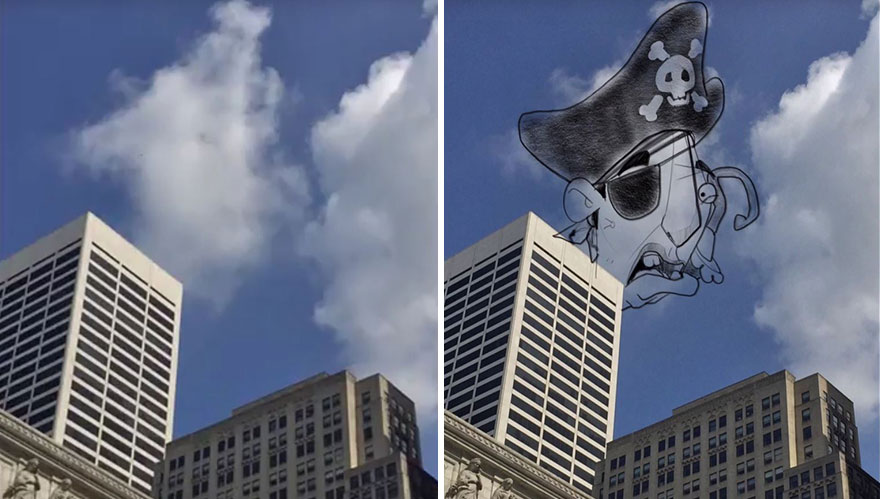 Họa sĩ vẽ tranh hoạt hình lên những đám mây - Ảnh 4. Họa sĩ vẽ tranh hoạt hình lên những đám mây - Ảnh 4.