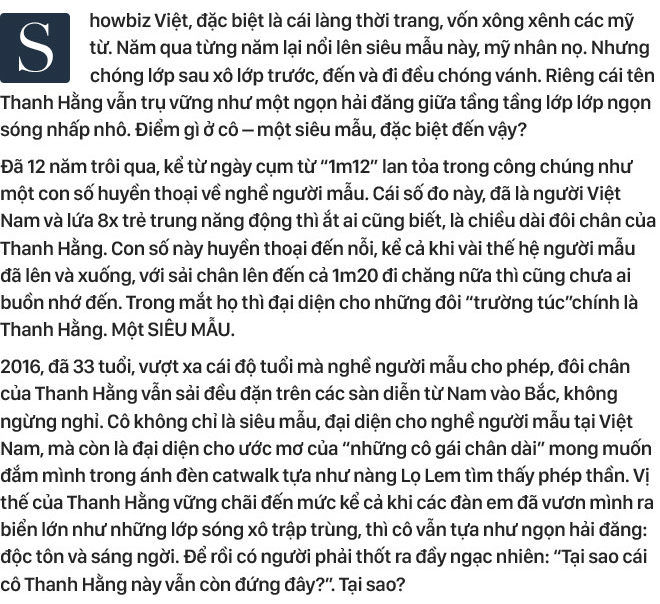 Nghề người mẫu làm chẳng quá 5 năm - vậy tại sao đã 12 năm rồi, Thanh Hằng vẫn đứng đây? - Ảnh 1.