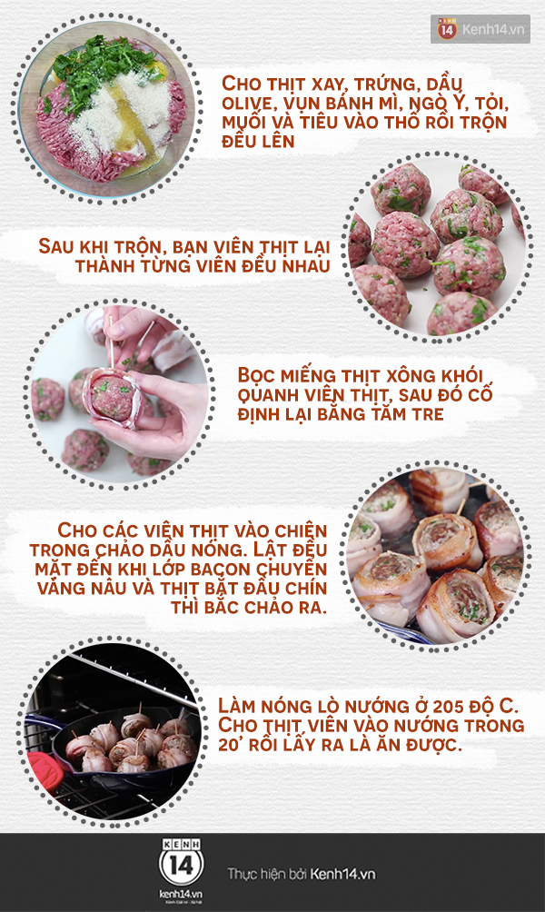 Thịt viên bọc bacon sẽ là món ăn “hạ gục” tất cả những fan của thịt - Ảnh 3.