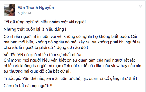 Vân Hugo: Nói ra bệnh không phải để câu view hay cầu xin sự thương hại - Ảnh 1.