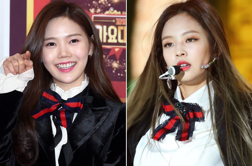 Oh My Girl bị tố đạo cả trang phục lẫn phụ kiện hàng hiệu của Jennie Kim - Ảnh 6. Oh My Girl bị tố đạo cả trang phục lẫn phụ kiện hàng hiệu của Jennie Kim - Ảnh 6.