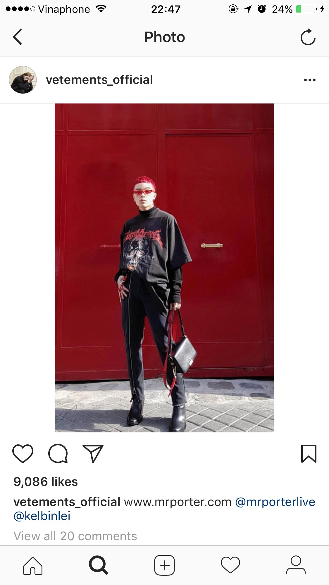 Kelbin Lei tiếp tục được thương hiệu đình đám Vetements lăng xê trên Instagram - Ảnh 1. Kelbin Lei tiếp tục được thương hiệu đình đám Vetements lăng xê trên Instagram - Ảnh 1.