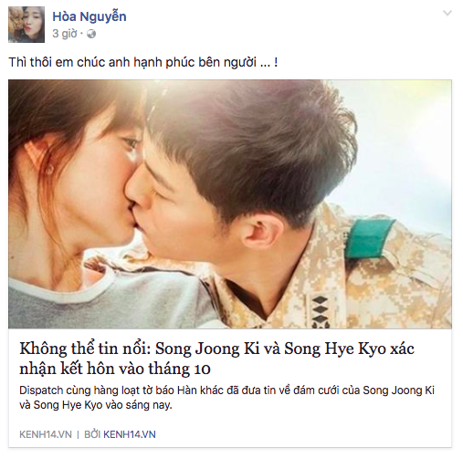 Biết tin Song Hye Kyo và Song Joong Ki kết hôn, sao Việt: Người phấn khích, kẻ khóc ròng - Ảnh 8.