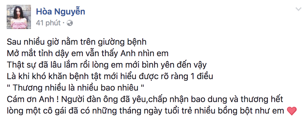 Đăng status tâm trạng, Hòa Minzy đang ngầm khoe có bạn trai mới? - Ảnh 1. Đăng status tâm trạng, Hòa Minzy đang ngầm khoe có bạn trai mới? - Ảnh 1.
