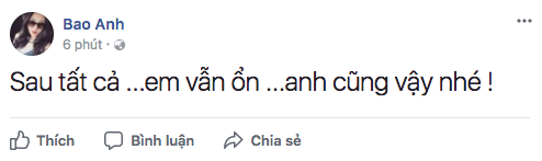 Hậu chia tay Hồ Quang Hiếu, Bảo Anh khóa tài khoản Facebook và khi trở lại cô đã nói những lời này - Ảnh 1.