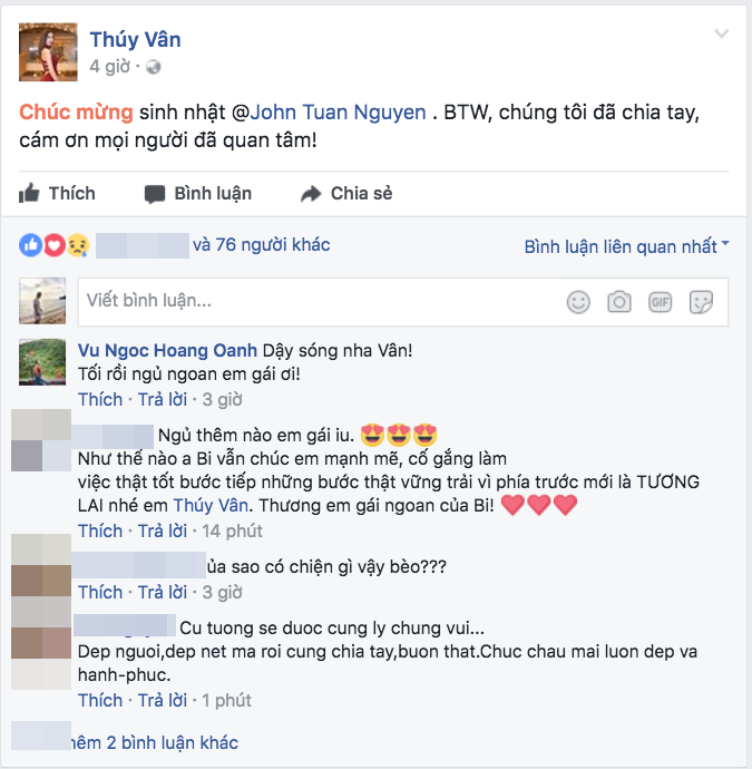 Thúy Vân bất ngờ xác nhận đã chia tay trong ngày sinh nhật của bạn trai đại gia? - Ảnh 2. Thúy Vân bất ngờ xác nhận đã chia tay trong ngày sinh nhật của bạn trai đại gia? - Ảnh 2.