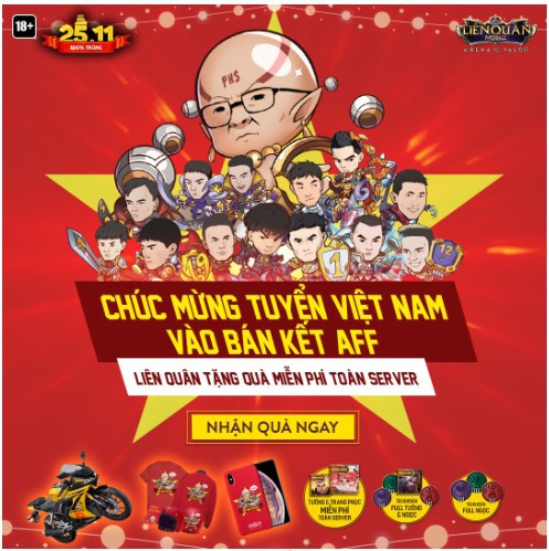 Mừng đội tuyển vào bán kết AFF, Liên Quân Mobile tặng quà đi “bão” cực khủng chỉ trong hôm nay! - Ảnh 1.