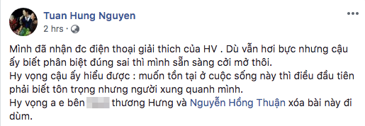 Hoa Vinh đã giải thích và xin lỗi Tuấn Hưng, nhưng cộng đồng mạng cho rằng xin lỗi cho có, vẫn không thể chấp nhận được - Ảnh 2.