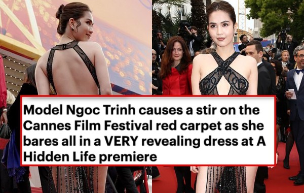 Ngọc Trinh lầy hội tự đăng loạt ảnh dân mạng quây váy, đội nón bảo hiểm che chắn kỹ càng cho mình trên thảm đỏ Cannes - Ảnh 1.