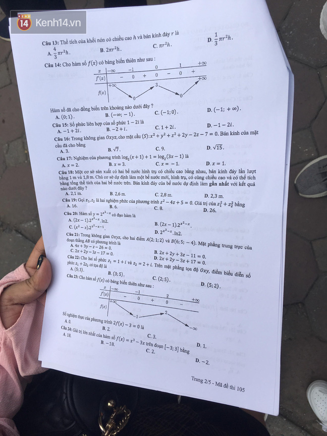 Đáp án đề thi Toán THPT quốc gia 2019 (đã xong tất cả 24 mã đề) - Ảnh 26.