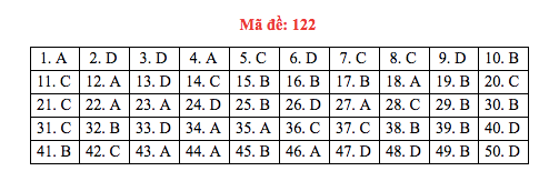 Đáp án đề thi Toán THPT quốc gia 2019 (đã xong tất cả 24 mã đề) - Ảnh 22.