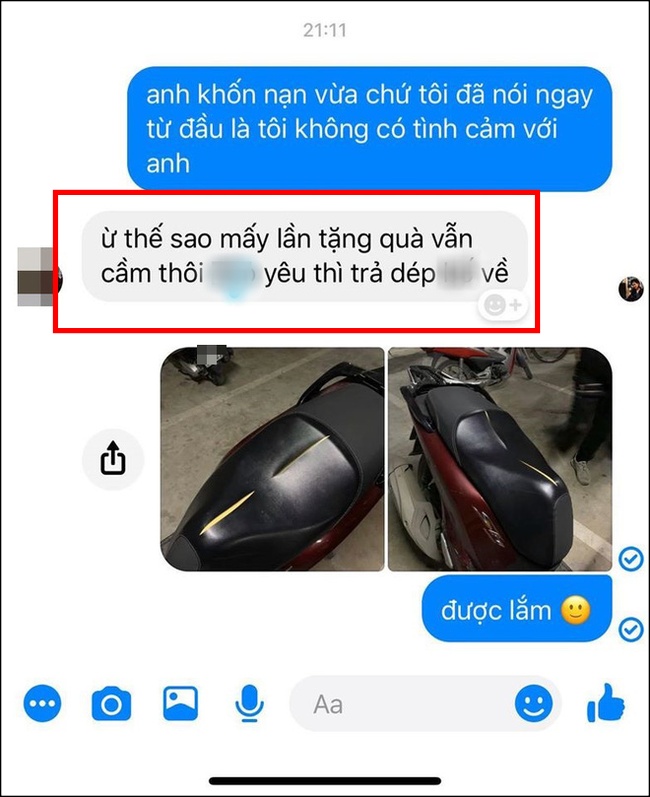 Nam thanh niên bị crush từ chối đúng ngày Valentine, tức tối rạch yên xe SH của cô gái kèm tin nhắn cục cằn: Không yêu trả dép tao về - Ảnh 2.