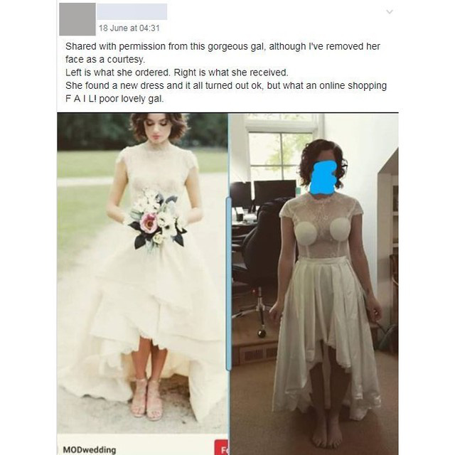 Vẫn là câu chuyện mua hàng online và những tình huống dở khóc dở cười: Cô dâu tự tin đặt mua váy cưới trên mạng để rồi khóc thét khi nhận hàng - Ảnh 1.