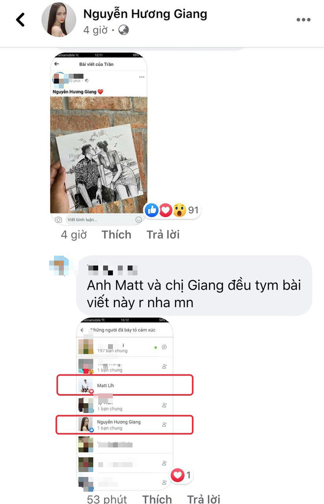 Được tag thẳng vào ảnh vẽ cảnh khóa môi trên du thuyền, Matt Liu - Hương Giang đồng loạt phản ứng tâm đầu ý hợp - Ảnh 3. Được tag thẳng vào ảnh vẽ cảnh khóa môi trên du thuyền, Matt Liu - Hương Giang đồng loạt phản ứng tâm đầu ý hợp - Ảnh 3.
