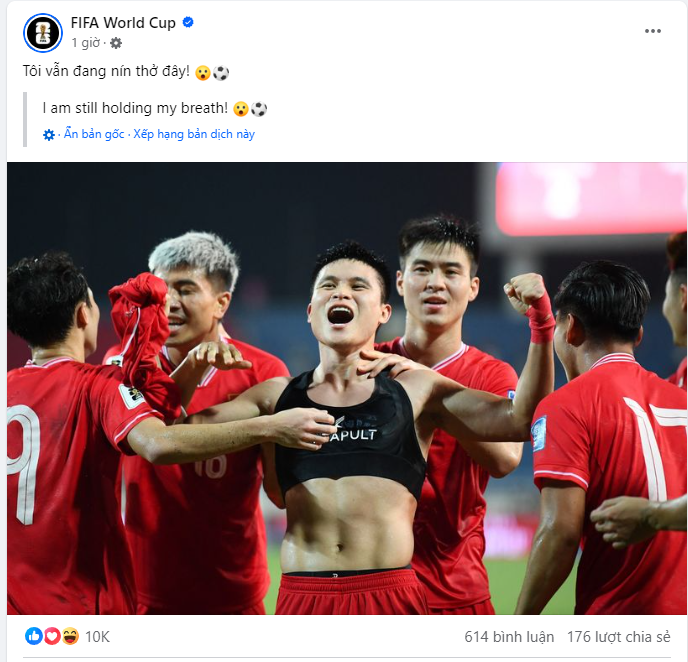 Hot ĐT Việt Nam ngạo nghễ xuất hiện trên fanpage triệu lượt theo dõi của FIFA được chúc