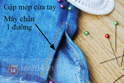 Chi tiết cách tự may áo denim đinh tán 7