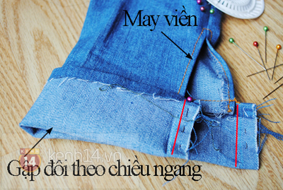 Chi tiết cách tự may áo denim đinh tán 9