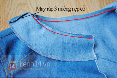 Chi tiết cách tự may áo denim đinh tán 12