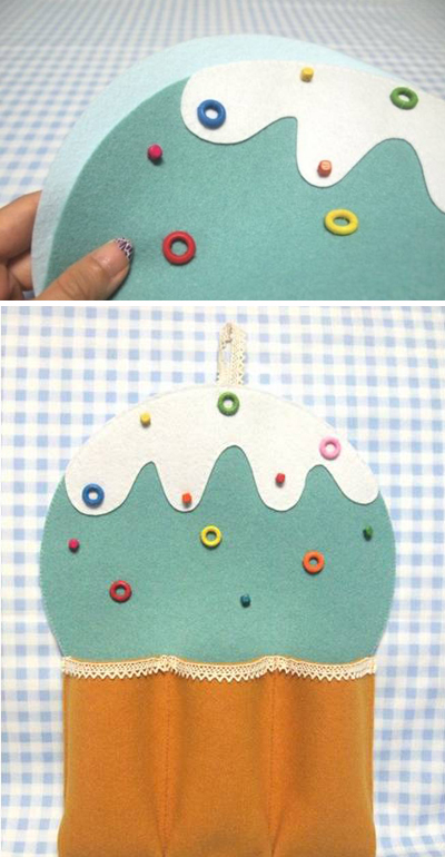 Sáng tạo túi treo đựng đồ hình cupcake 7