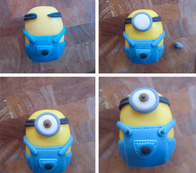 Nặn nhóc Minion bằng fondant trang trí bánh cực nhắng 3