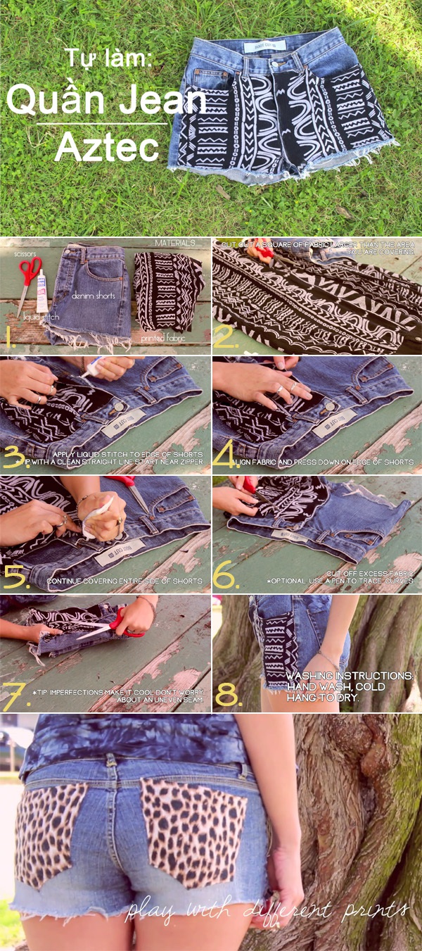 Tự chế quần shorts theo phong cách Aztec ấn tượng 1