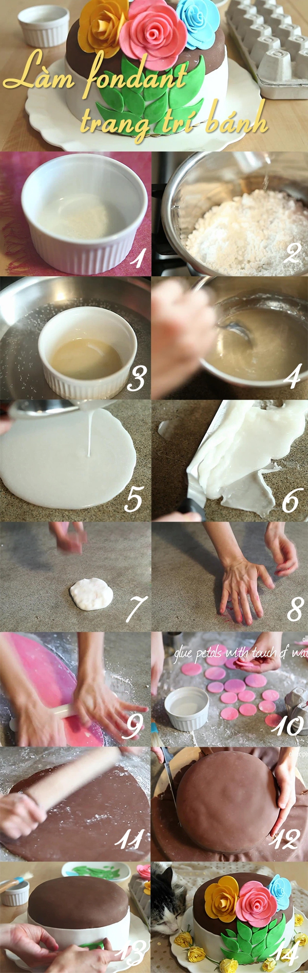 Cách làm fondant trang trí bánh kem giống trong MasterChef 1