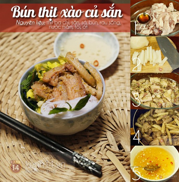 Menu bún thịt xào ngon miệng thơm lừng cho ngày âm u 1