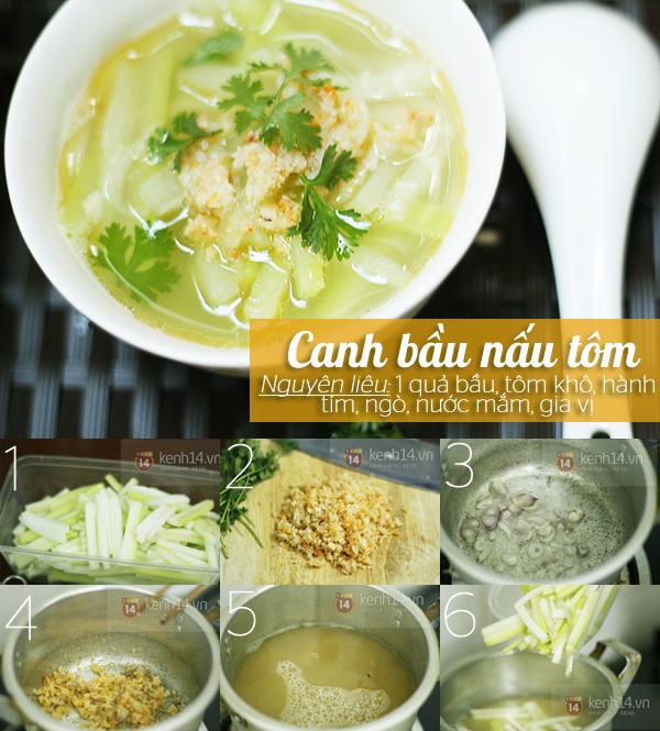 Tôm rang - canh bầu cho bữa ăn tốn ít nguyên liệu 4