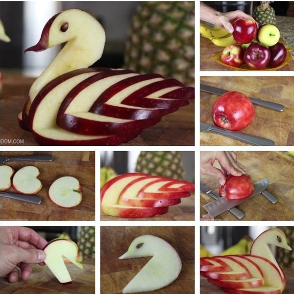 Mẹo vặt giản đơn giúp bạn cắt táo thành thiên nga dễ dàng hơn 1