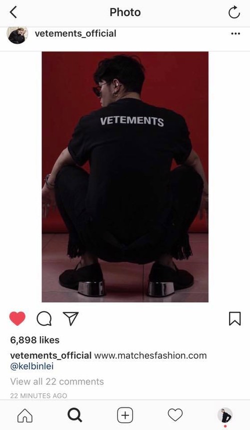 Kelbin Lei tiếp tục được thương hiệu đình đám Vetements lăng xê trên Instagram - Ảnh 2.