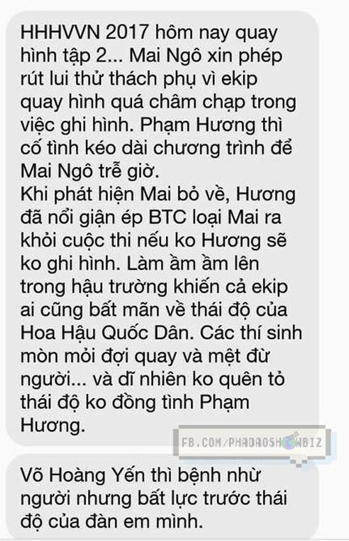 Rộ tin đồn Phạm Hương chảnh chọe, ép loại Mai Ngô, khiến Võ Hoàng Yến bất lực tại Hoa hậu Hoàn vũ VN - Ảnh 2.