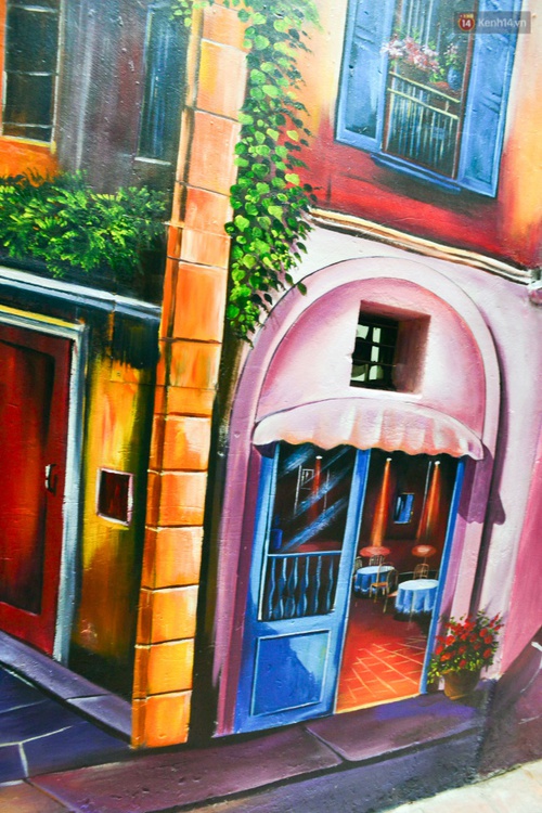 Ngắm bức tranh tường 3D phong cảnh góc phố Venice đầy màu sắc trong ngõ nhỏ Hà Nội - Ảnh 9. vẽ tranh tường mầm non