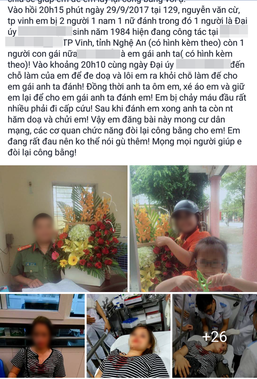 Nghệ An: Xác minh thông tin công an đánh bạn gái nhập viện vì bị từ chối tình cảm - Ảnh 1.