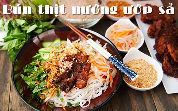 Thực đơn bún thịt nướng ướp sả thơm nức cuối tuần