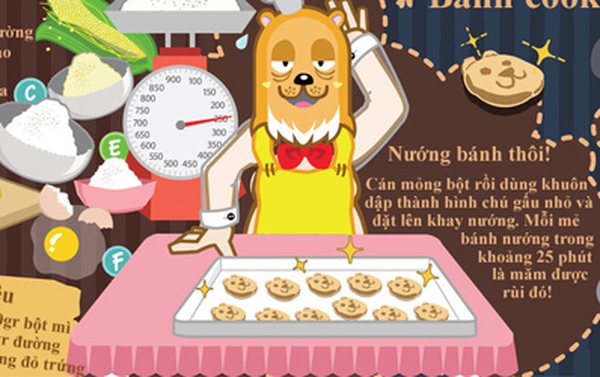 Cùng gấu béo học cách làm bánh cookies siêu giản đơn