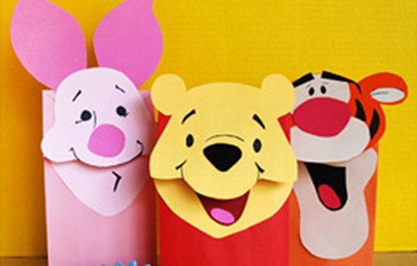 Làm rối gấu Pooh tặng nhóc em chơi trung thu