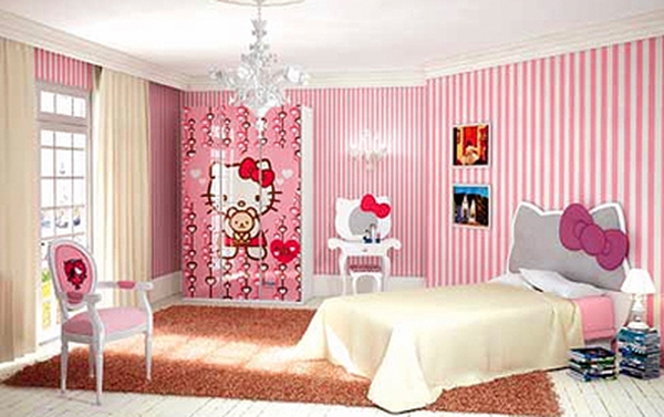 Căn phòng siêu cute cho các fan của cô mèo Hello Kitty
