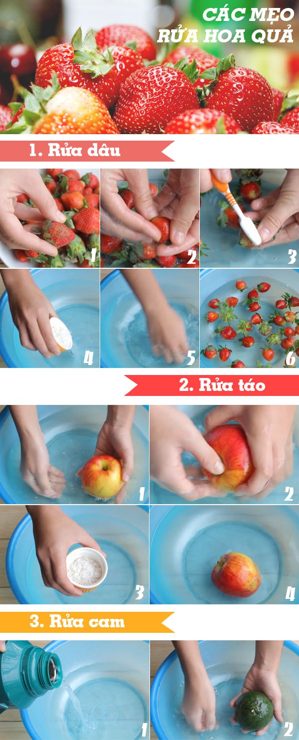Chuẩn không cần chỉnh các cách rửa hoa quả sạch 1