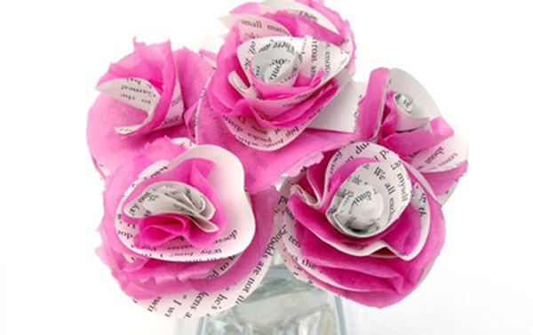 4 kiểu làm lọ hoa giấy xinh từ giấy báo cũ