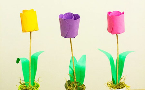 Một cách siêu dễ làm hoa tulip giấy bạn cần biết, hoa tulip giay, HOA TULIP GIAY