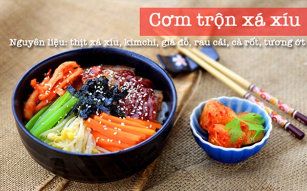 MENU CƠM TRỘN thịt xá xíu giản đơn và hấp dẫn, cơm trộn, COM TRON, com tron