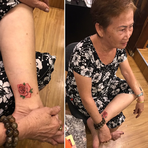 Bà thợ may 71 tuổi mê xăm hình ở Sài Gòn: Tôi là người sành điệu, lạc quan nên ai nói gì kệ họ - Ảnh 3.