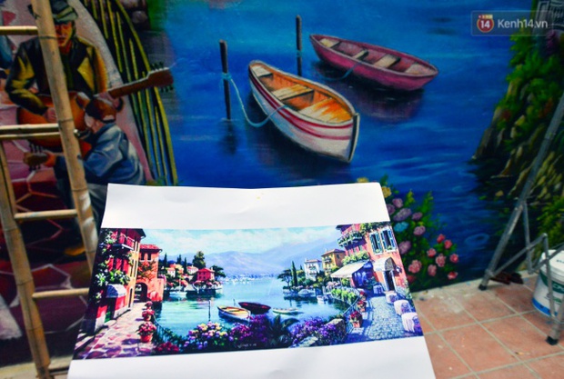 Ngắm bức tranh tường 3D phong cảnh góc phố Venice đầy màu sắc trong ngõ nhỏ Hà Nội - Ảnh 7. vẽ tranh tường mầm non